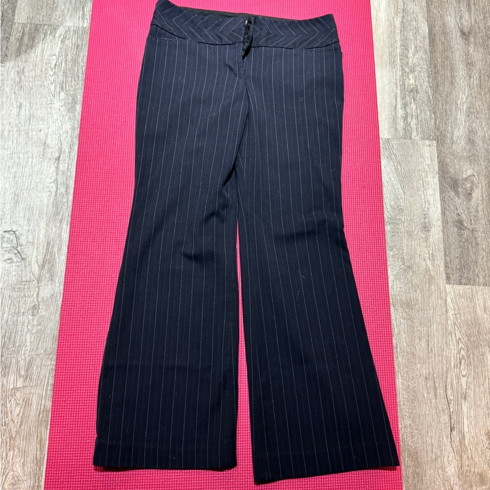 Blue Pinstriped Express Editor Pants